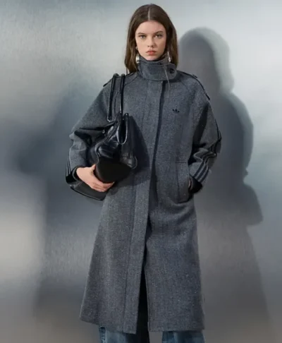 Adidas x ASOS Oversized Funnel Neck Gray Coat