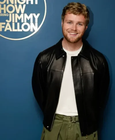 Alex Warren The Tonight Show Black Leather Jacket