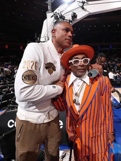 Allan Houston New York Knicks Blue Satin Jacket