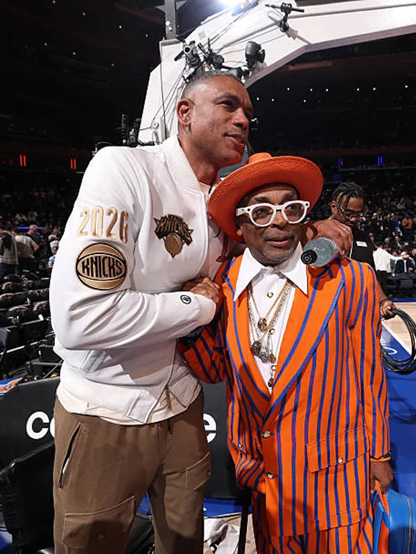 Allan Houston New York Knicks Blue Satin Jacket
