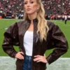 Allegiant Stadium Brittany Mahomes Leather Jacket