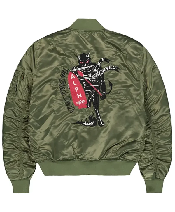 Alpha Industries MA-1 Black Devils Green Bomber Jacket