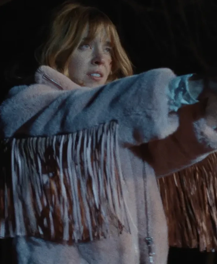 Americana 2025 Sydney Sweeney Pink Fringe Jacket