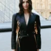 Ana de Armas Black Leather Blazer