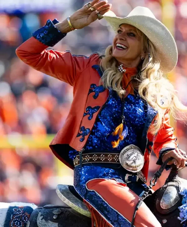 Ann Judge Denver Broncos Orange Satin Jacket