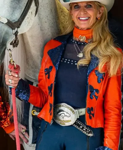 Ann Judge Denver Broncos Passing of the Reins Orange Jacket