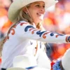 Ann Judge Denver Broncos White Satin Jacket