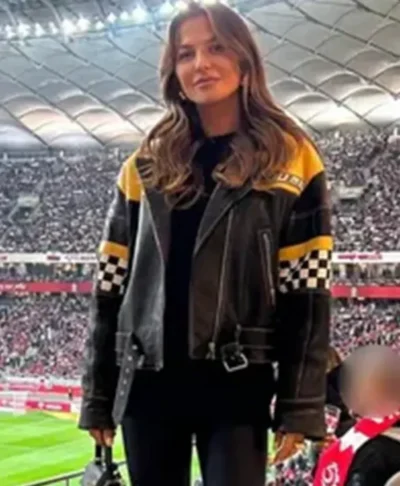 Anna Lewandowska White Sox Moto Leather Jacket
