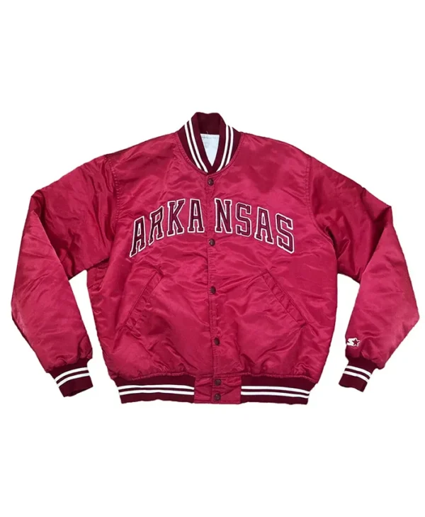 Arkansas Razorbacks Starter Burgundy Satin Jacket