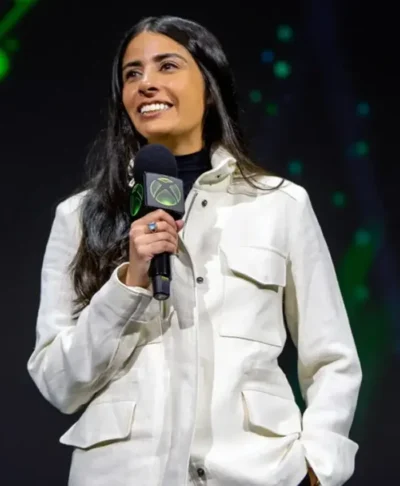 Asha Sharma White Utility Jacket