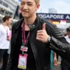 Aston Martin F1 Bang Chan Black Leather Jacket