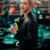 Aston Martin F1 Bang Chan Black Leather Jacket