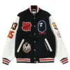BAPE x UNDEFEATED Black Varsity Jacket
