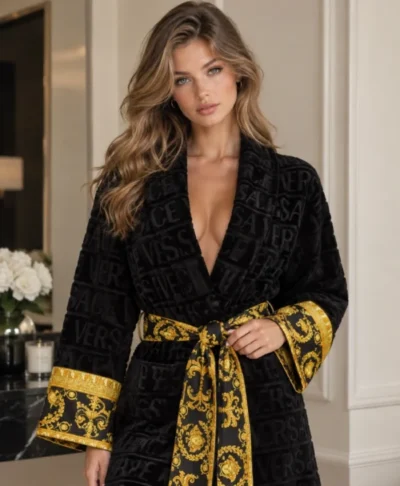 Black Casual Versace Bathrobe