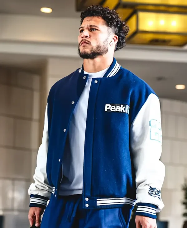 Blake Corum Arrival Peak Navy Varsity Jacket