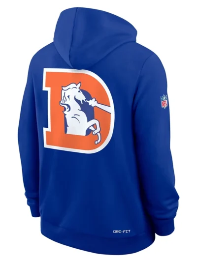 Bo Nix Denver Broncos White Orange Sideline Hoodie