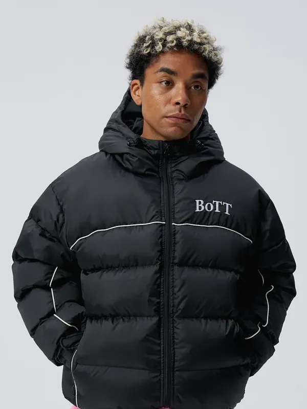 BoTT B Logo Hooded Black Down Jacket