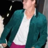 Brad Pitt James Blake Paris Green Suede Jacket