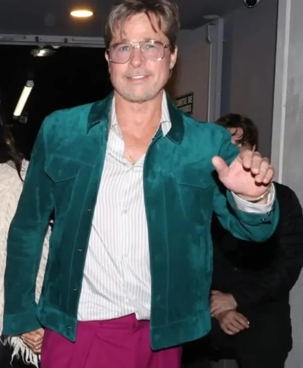 Brad Pitt James Blake Paris Green Suede Jacket
