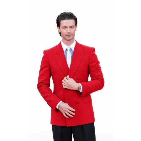 Bunker 2026 Patrick Schwarzenegger Red Blazer