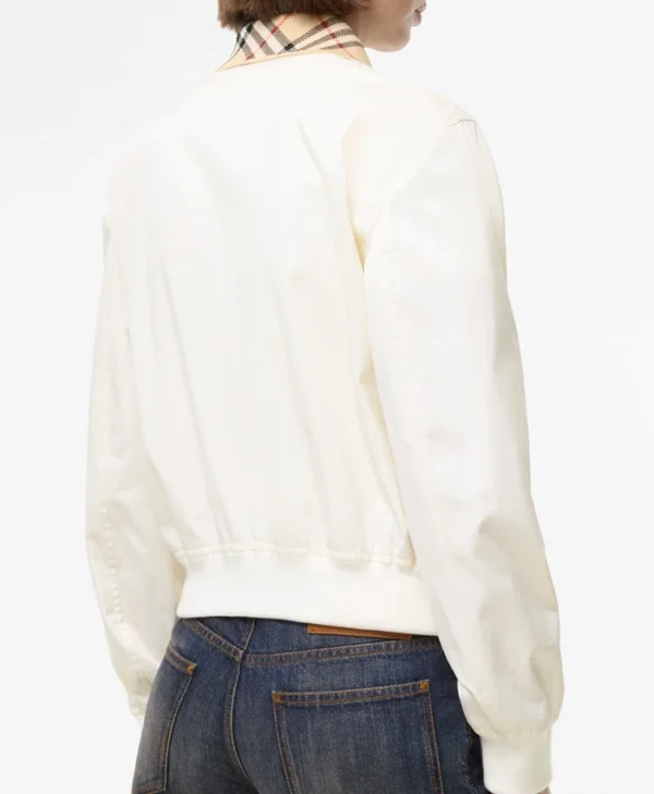Caitlin Clark NFL Game Day White Zipper Jacket
