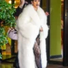 Cardi B Gucci White Faux Fur Coat
