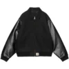Carhartt X Nike X Surplus Black Wool & Leather Jacket