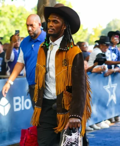 CeeDee Lamb Custom Nike x Bode Suede Fringe Jacket