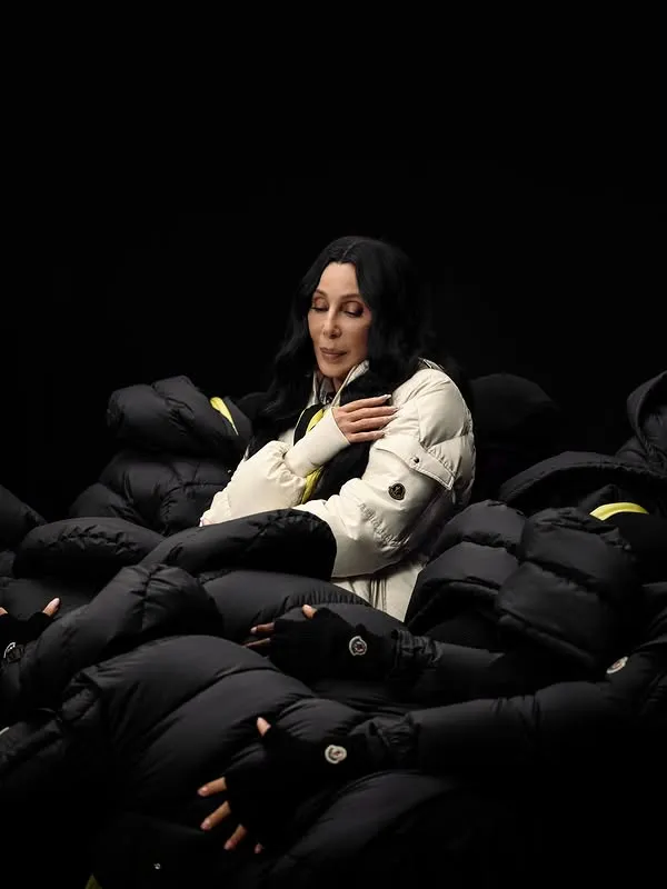 Cher Moncler Cream Down Puffer Jacket
