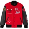 Chicago Bulls x OVO Raglan Full-Snap Varsity Jacket