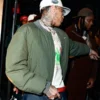 Chris Brown NYC Party Green Bomber Jacket