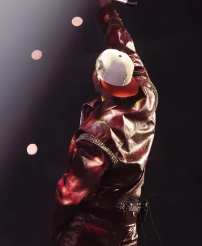 Chris Brown R&B Tour Burgundy Leather Jacket