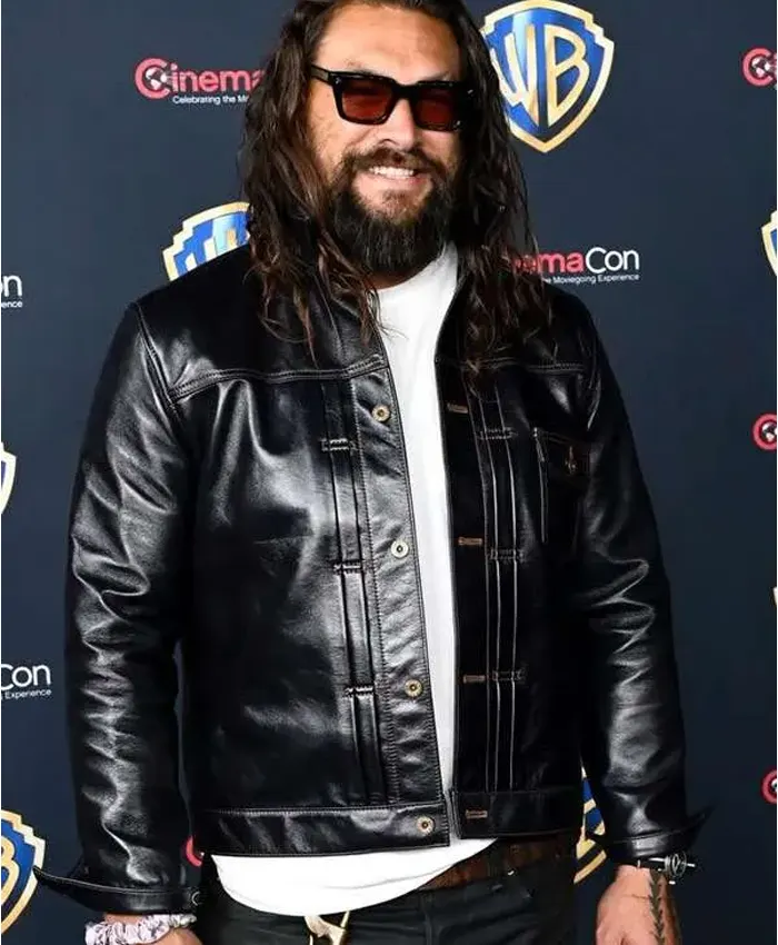 CinemaCon 2026 Jason Momoa Black Leather Jacket