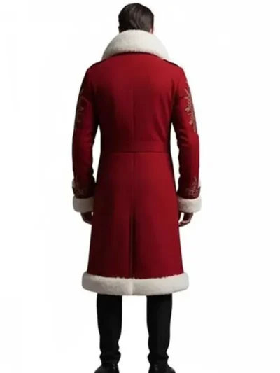 Classic Red Wool Santa Claus Long Coat
