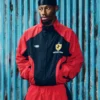 Corteiz IL Mondo Red And Black Track Jacket