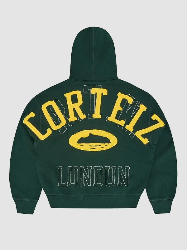 Corteiz Lundun Black Fleece Zip Up Hoodie