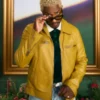 Culturecon Scott Evans Yellow Biker Leather Jacket