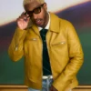 Culturecon Scott Evans Yellow Biker Leather Jacket