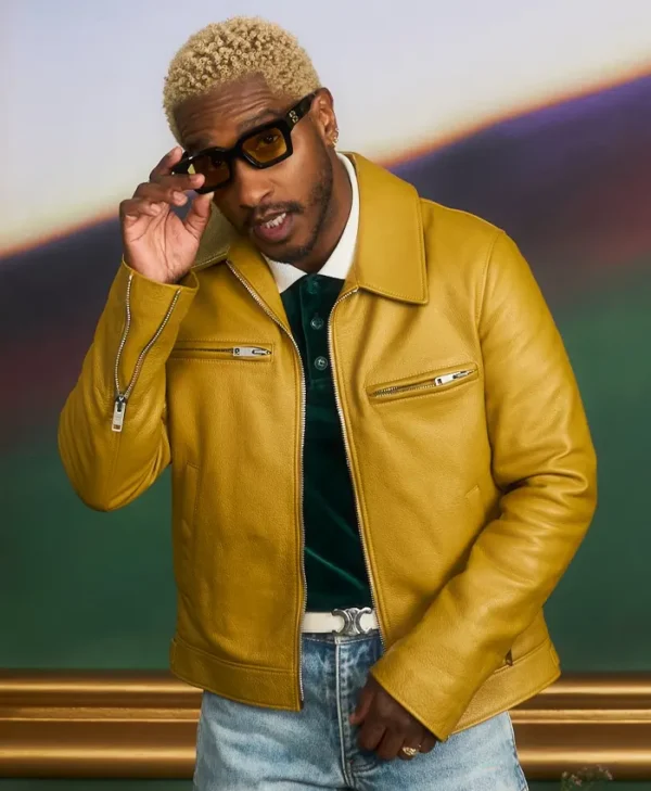Culturecon Scott Evans Yellow Biker Leather Jacket