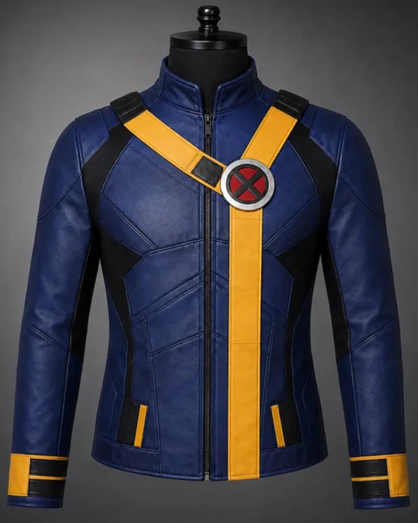 Cyclops X-Men 97 Blue Leather Cosplay Jacket