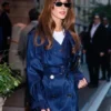Daisy Edgar Jones NYC 2026 Navy Blue Jacket