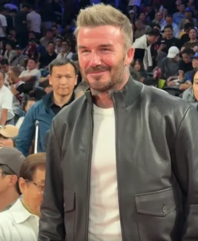 David Beckham NBA China Game Leather Jacket