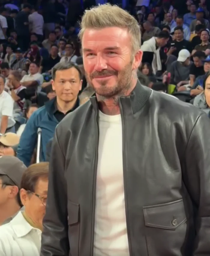 David Beckham NBA China Game Leather Jacket