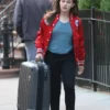Deep Cuts Cailee Spaeny Red Bomber Jacket