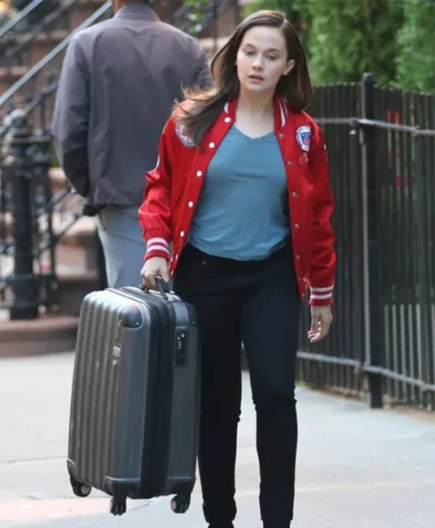 Deep Cuts Cailee Spaeny Red Bomber Jacket