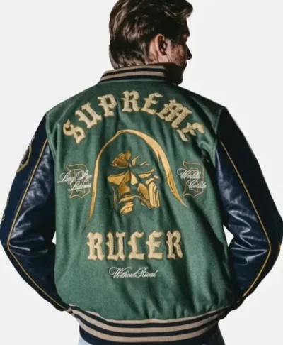 Doctor Doom Supreme Ruler Without Rival Green Varsity Jacket