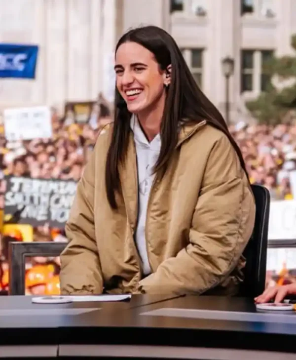 ESPN College GameDay Caitlin Clark Beige Jacket