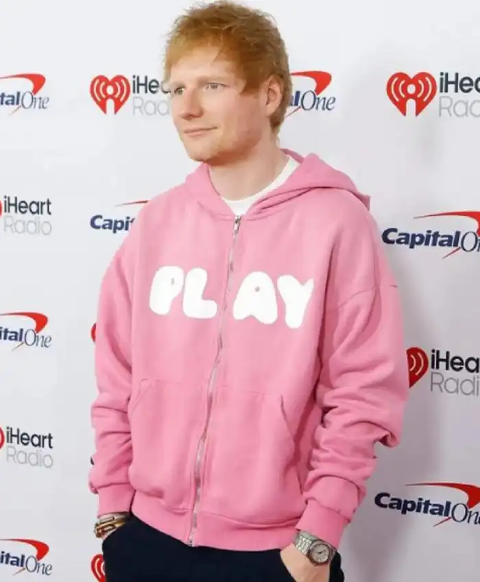 Ed Sheeran iHeartRadio Pink Zip Up Hoodie