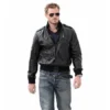 Eric Dane Black Leather Bomber Jacket