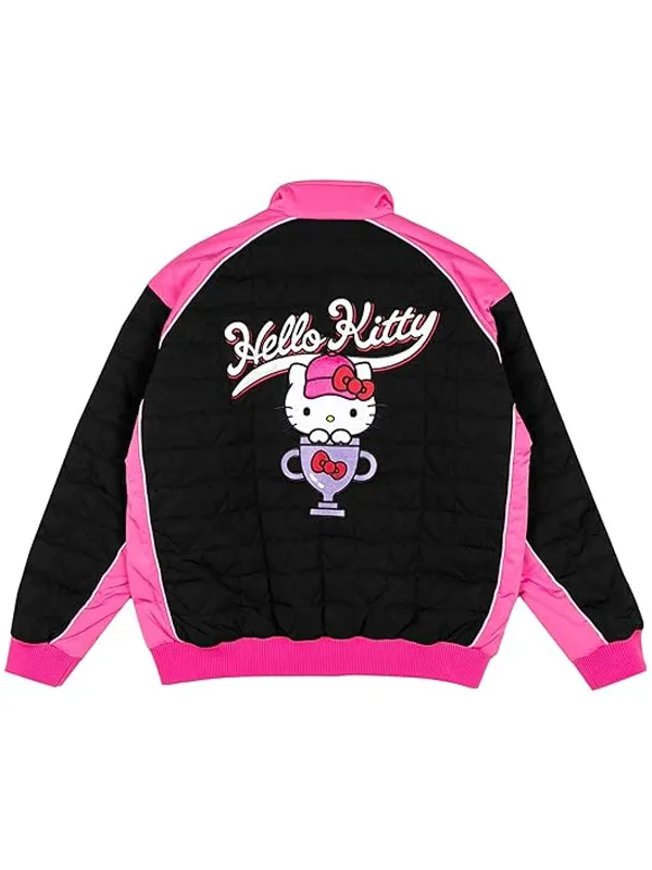 F1A x Hello Kitty Black Quilted Race Jacket